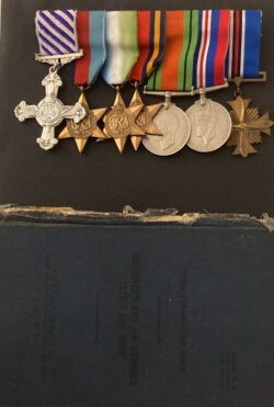 Excellent Air Sea Rescue Navigator's DFC , American DFC combination with Flying Logbook, 279 Sqdn . recommended for immediate award and USA DFC  for the rescue of an American crew by 'outstanding navigation and outstanding  airmanship' and following his award commended again for the rescue of an entire Flying Fortress crew