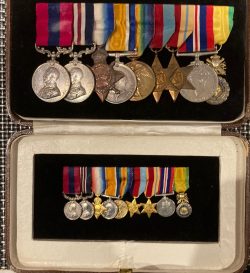 Royal Flying Corps, at aged 18 earned one of 7 combination of the D.C.M., M.M, and additionally the French Medaille Militaire group all won in 1916. Mounted as originally worn, with originally mounted group of miniatures