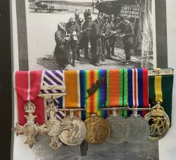 One of the great exponents of the two-seater  Bristol  Fighter.  Pilot 's 26 Victory Ace’s Distinguished Flying Cross and Second Award Bar to Major W.F.J. “Jim” Harvey, M.B.E., D.F.C., T.D., Royal Air Force, late Royal Flying Corps, accredited with 26  victories, of which 18 were with his front gun, whilst flying with No.22 Squadron, all Victories occurring between March and August 1918,