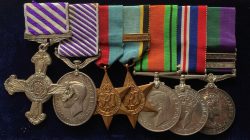 A good Second World War ‘1944’ D.F.C., ‘1943’ D.F.M. group of seven awarded to Halifax pilot Flight Lieutenant. His DFM awarded in main for when aircraft was shot down into the sea in the vicinity of the Dutch coast and he and his crew were rescued 3 days later by an Air Sea Rescue Launch after undergoing extreme hardships. The rescue was completed under fire from 3 enemy ‘E’ boats.. His DFC in part for pressing home on attack on Dusseldorf whilst coned by searchlights and partly for a attack on Karlsruhe when pressing home his attack despite losing height doe to severe icing.