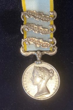 Crimea , Heavy Brigade, 3 clasps, with Balaklava, officially impressed , 5th Dragoon Guards, died at Scutari 1855