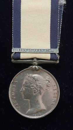 Naval General Service clasp Lion 15 July 1798, unique name on medal oll